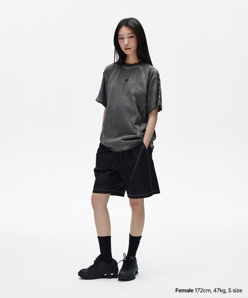MAHAGRID(マハグリッド)の「『mahagrid/マハグリッド』 DYED TRACK TEE /ダイドトラック TEE(Tシャツ/カットソー・メンズ・カーキ/チャコールグレー・M/S)」の8枚目の写真