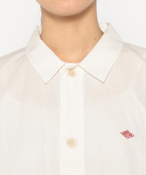 DANTON ホワイトシャツ サイズ36 DANTON｜WOMEN'S OXFORD BAND COLLAR SHIRT PLAIN ウィメンズ