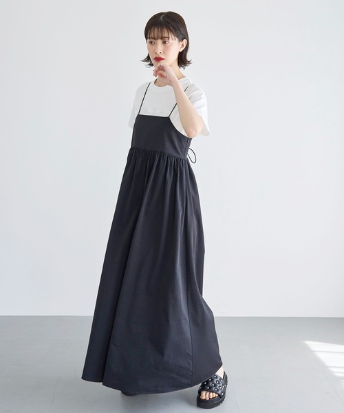 タイムsale♥️コサージュ付き ワンピース スーツ セール】 KASURIカットジャカード ギャザーワンピース （ロング