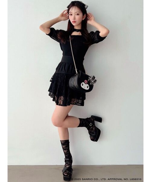 RESEXXY（リゼクシー）の「【メロクロコラボ】バニティーポーチ（ショルダーバッグ・レディース・ブラック・FREE）」の3枚目の写真