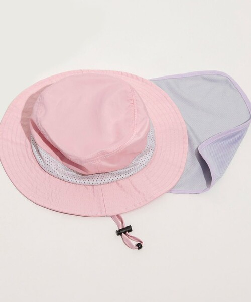 BRANSHES(ブランシェス)の「【接触冷感】フローズンメッシュネックカバー付きハット(ハット・キッズ・カーキオリーブ/ラベンダー・52cm/50cm/54cm/56cm)」の2枚目の写真