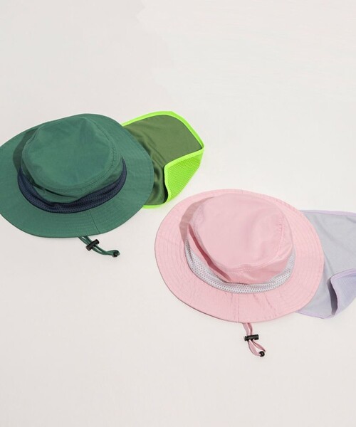 BRANSHES(ブランシェス)の「【接触冷感】フローズンメッシュネックカバー付きハット(ハット・キッズ・カーキオリーブ/ラベンダー・52cm/50cm/54cm/56cm)」の9枚目の写真