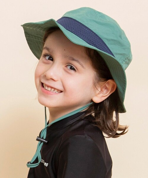 BRANSHES(ブランシェス)の「【接触冷感】フローズンメッシュネックカバー付きハット(ハット・キッズ・カーキオリーブ/ラベンダー・52cm/50cm/54cm/56cm)」の8枚目の写真