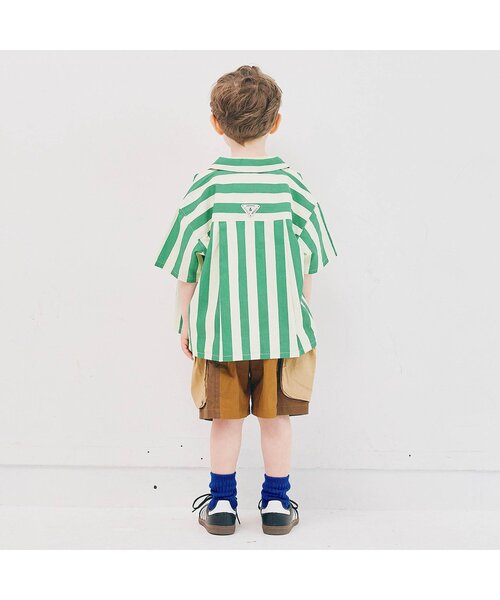 p.premier（ピードットプルミエ）の「イロチ買いしたい夏すぎる総柄半袖シャツ（シャツ/ブラウス・キッズ・ネイビー/イエロー/ダークブラウン/グリーン/レッド/ブラック・80/90/100/110/120/130/140）」の12枚目の写真