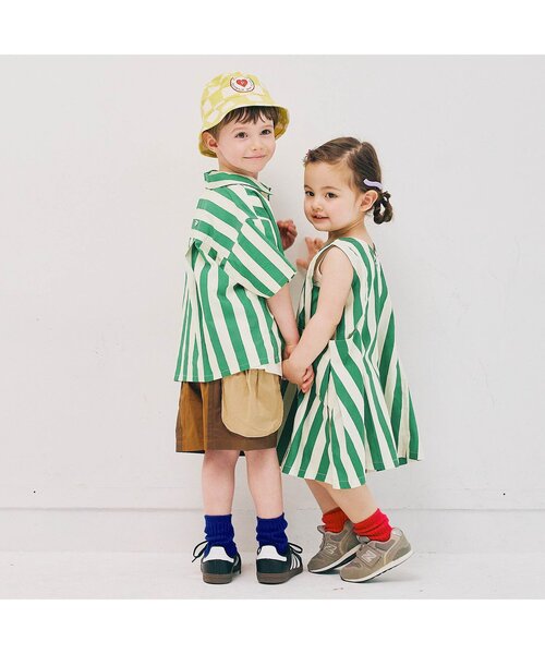 p.premier（ピードットプルミエ）の「イロチ買いしたい夏すぎる総柄半袖シャツ（シャツ/ブラウス・キッズ・ネイビー/イエロー/ダークブラウン/グリーン/レッド/ブラック・80/90/100/110/120/130/140）」の13枚目の写真