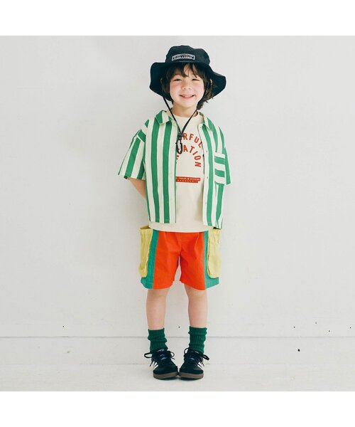 p.premier（ピードットプルミエ）の「イロチ買いしたい夏すぎる総柄半袖シャツ（シャツ/ブラウス・キッズ・ネイビー/イエロー/ダークブラウン/グリーン/レッド/ブラック・80/90/100/110/120/130/140）」の14枚目の写真