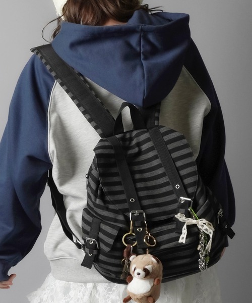 平成女児　バックパック　リボンリュック　平成　平成レトロ　当時物 美品】リボンチェック柄リュックサック バック Y2K 平成レトロ