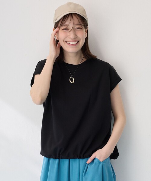 ANY(エニィ)の「シルケットスムースドロストTシャツ(Tシャツ/カットソー・レディース・ホワイト系/ブラック系/ダークブラウン系・4)」の2枚目の写真