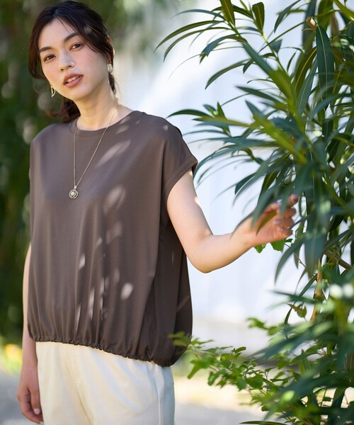 ANY(エニィ)の「シルケットスムースドロストTシャツ(Tシャツ/カットソー・レディース・ホワイト系/ブラック系/ダークブラウン系・4)」の16枚目の写真