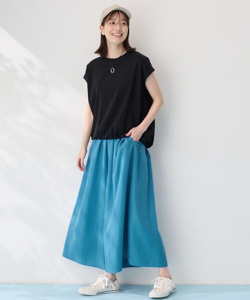 ANY(エニィ)の「シルケットスムースドロストTシャツ(Tシャツ/カットソー・レディース・ホワイト系/ブラック系/ダークブラウン系・4)」の4枚目の写真