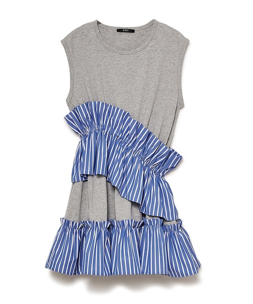 SORIN ソリン アシンメトリー Tシャツ Asynmentry Ruffled T-shirt（カットソー/Tシャツ）｜SORIN