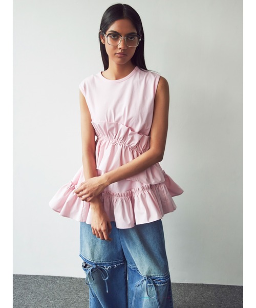 トップス SORIN Asynmentry Ruffled T-shirt Asynmentry Ruffled T-shirt（カットソー/Tシャツ）｜SORIN