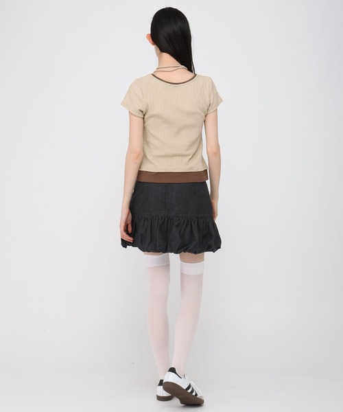 3.3 Field Trip （3.3フィールドトリップ）の「3.3 Field Trip／デニムバルーンスカート（デニムスカート・レディース・ブラック/ブルー・SMALL/MEDIUM）」の6枚目の写真