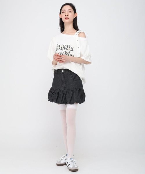 3.3 Field Trip （3.3フィールドトリップ）の「3.3 Field Trip／デニムバルーンスカート（デニムスカート・レディース・ブラック/ブルー・SMALL/MEDIUM）」の7枚目の写真