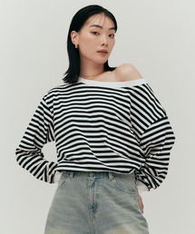 YOOU（ユー）の「オフショルダーカットソー／ワイドネックデザイン × リラックスシルエット（Tシャツ/カットソー）」