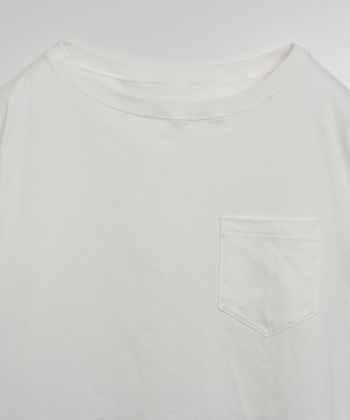 YOOU(ユー)の「オフショルダーカットソー/ワイドネックデザイン × リラックスシルエット(Tシャツ/カットソー・レディース・グレー/ブラック/マルチ/ホワイト・FREE)」の5枚目の写真