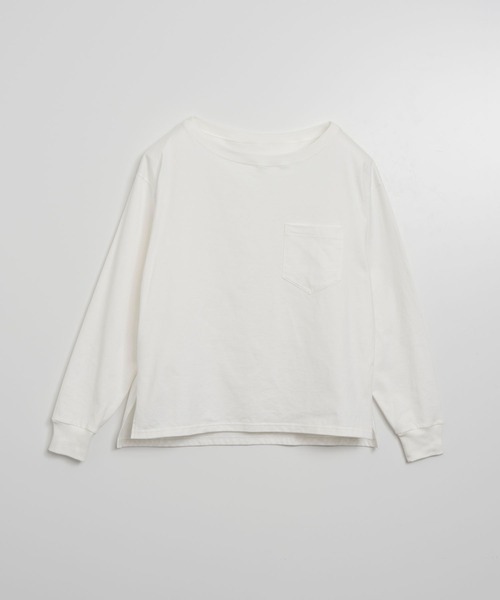 YOOU(ユー)の「オフショルダーカットソー/ワイドネックデザイン × リラックスシルエット(Tシャツ/カットソー・レディース・グレー/ブラック/マルチ/ホワイト・FREE)」の12枚目の写真