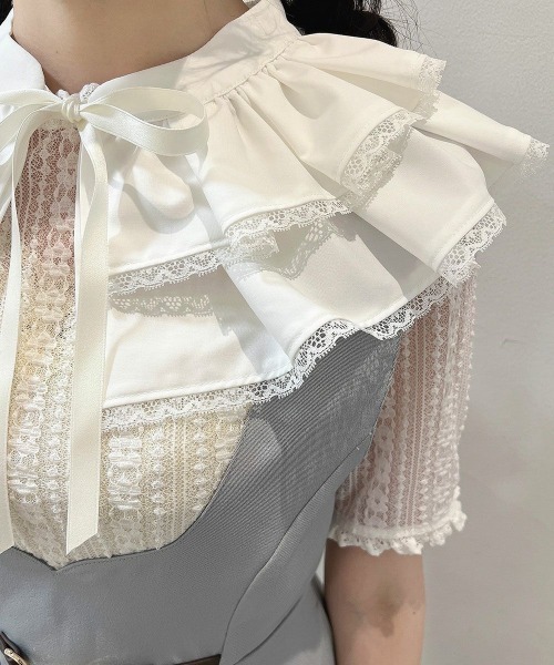 F i.n.t（フィント）の「ダブルタックフリルつけ衿/fint　フィント（付け襟・レディース・オフホワイト・FREE）」の5枚目の写真