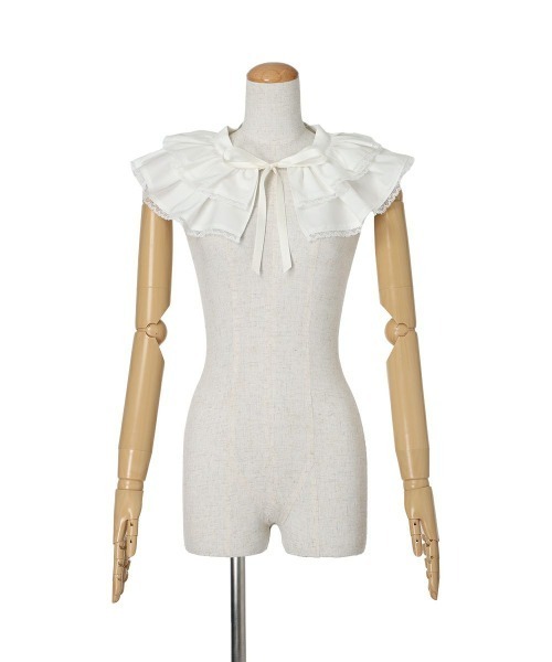 F i.n.t（フィント）の「ダブルタックフリルつけ衿/fint　フィント（付け襟・レディース・オフホワイト・FREE）」の2枚目の写真