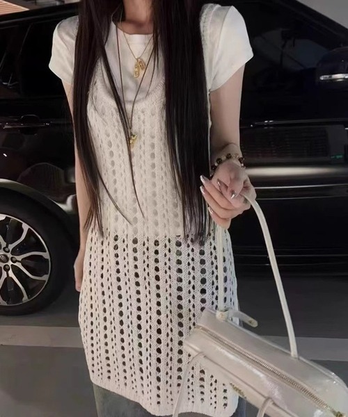 HALEY PESCA(ヘーリーペスカ)の「HALEY PESCA/メッシュ タンクトップ ワンピース(タンクトップ・レディース・ブラック/イエロー/ホワイト/ピンク・FREE)」の1枚目の写真