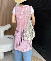 Lochie - 姫ロリータ︎⸜❤︎⸝‍透け 小花柄 メッシュ パワーネット タンクトップ ゆめかわ♡全4カラー フロントハートロリィタJSK wanpi28