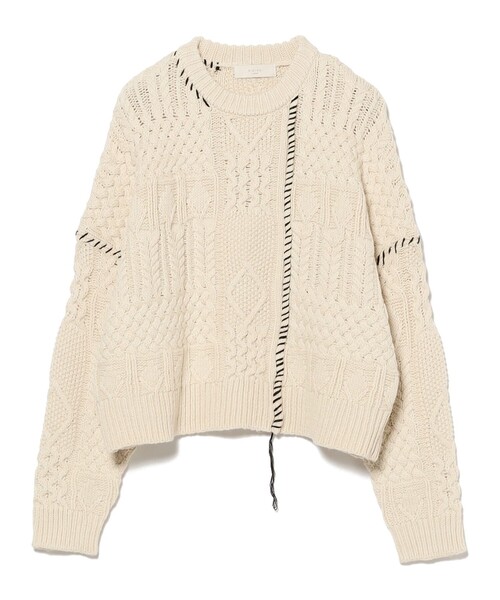 B:MING by BEAMS(ビーミングバイビームス)の「アラン ステッチ ニット(ニット/セーター・レディース・オレンジ系その他6/ホワイト系その他5・ONE SIZE)」の2枚目の写真