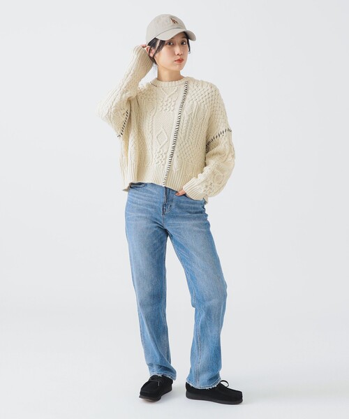 アラン ステッチ ニット (手洗い可)（ニット/セーター）｜B:MING by