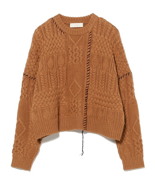 B:MING by BEAMS(ビーミングバイビームス)の「アラン ステッチ ニット(ニット/セーター・レディース・オレンジ系その他6/ホワイト系その他5・ONE SIZE)」の8枚目の写真