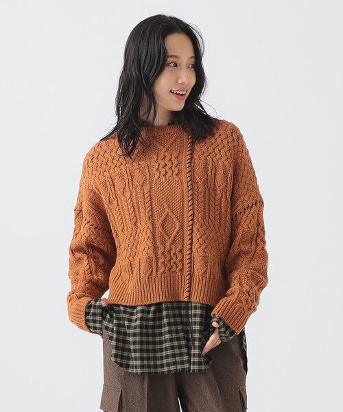 アラン ステッチ ニット (手洗い可)（ニット/セーター）｜B:MING by