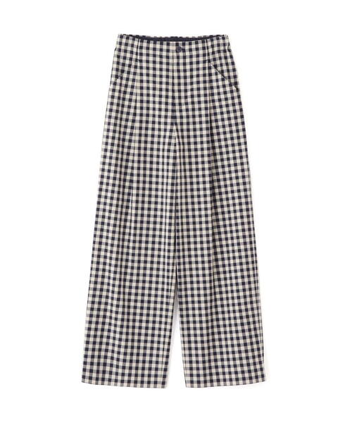 human woman（ヒューマンウーマン）の「◆ギンガムチェックワンタックセミワイドパンツ（その他パンツ・レディース・ダークインディゴブルー・SMALL/MEDIUM）」の2枚目の写真