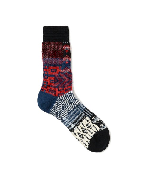 BEAMS（ビームス）の「マルチカラー リンクス ジャカード クルーソックス（ソックス/靴下・メンズ・ダークブラウン/ブラック/オフホワイト・ONE SIZE）」の2枚目の写真