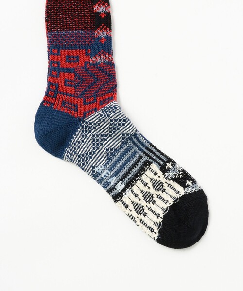 BEAMS（ビームス）の「マルチカラー リンクス ジャカード クルーソックス（ソックス/靴下・メンズ・ダークブラウン/ブラック/オフホワイト・ONE SIZE）」の5枚目の写真