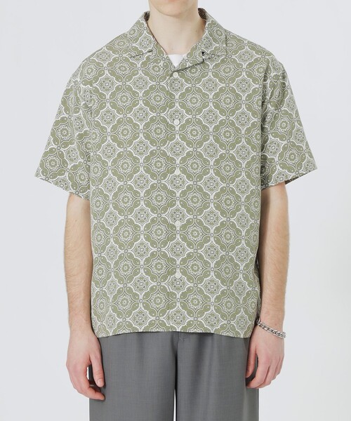 LOVELESS(ラブレス)の「オーナメントプリントショートスリーブシャツ(シャツ/ブラウス・メンズ・グリーン系その他/ブラック/ブルー・M/L)」の8枚目の写真