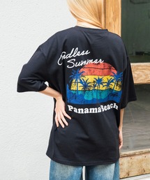 anap mimpi | ビーチ グラフィック プリント ポケット ビッグ Tシャツ(Tシャツ/カットソー)