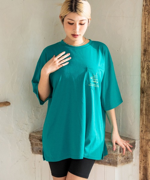 anap mimpi(アナップミンピ)の「ビーチ グラフィック プリント ポケット ビッグ Tシャツ(Tシャツ/カットソー・レディース・ブルー系その他/オフホワイト/ブラック・FREE)」の12枚目の写真