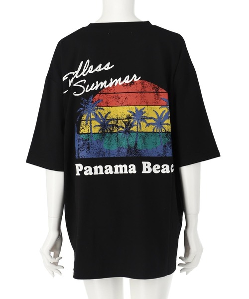 anap mimpi(アナップミンピ)の「ビーチ グラフィック プリント ポケット ビッグ Tシャツ(Tシャツ/カットソー・レディース・ブルー系その他/オフホワイト/ブラック・FREE)」の16枚目の写真