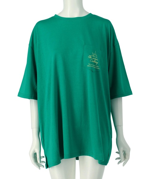 anap mimpi(アナップミンピ)の「ビーチ グラフィック プリント ポケット ビッグ Tシャツ(Tシャツ/カットソー・レディース・ブルー系その他/オフホワイト/ブラック・FREE)」の22枚目の写真