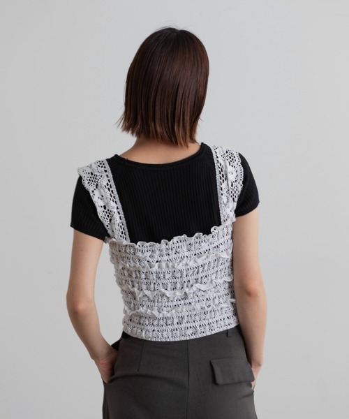 Lunea(ルネア)の「フリルレースビスチェ(ベスト・レディース・ホワイト/ベージュ・FREE)」の6枚目の写真