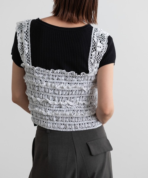 Lunea(ルネア)の「フリルレースビスチェ(ベスト・レディース・ホワイト/ベージュ・FREE)」の7枚目の写真