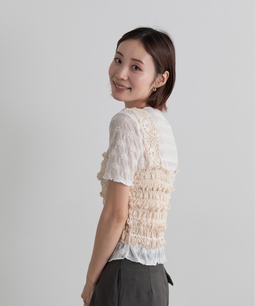 Lunea(ルネア)の「フリルレースビスチェ(ベスト・レディース・ホワイト/ベージュ・FREE)」の14枚目の写真