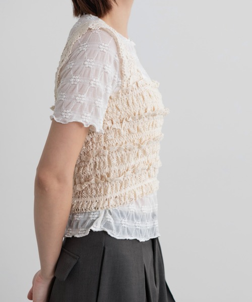 Lunea(ルネア)の「フリルレースビスチェ(ベスト・レディース・ホワイト/ベージュ・FREE)」の12枚目の写真