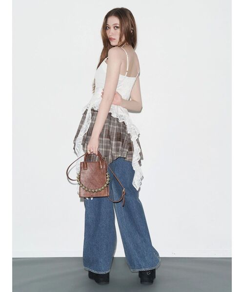 EVRIS（エヴリス）の「アシンメトリーランダムチェックミニスカート（スカート・レディース・ブラウン/ブラック・SMALL/MEDIUM）」の13枚目の写真