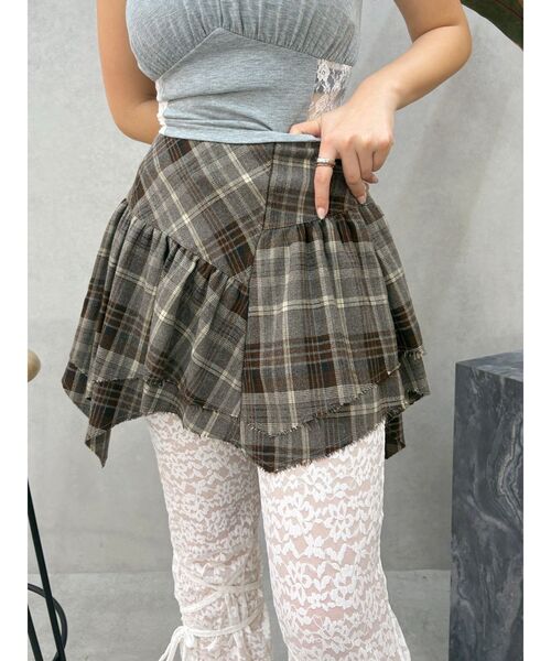 EVRIS（エヴリス）の「アシンメトリーランダムチェックミニスカート（スカート・レディース・ブラウン/ブラック・SMALL/MEDIUM）」の15枚目の写真