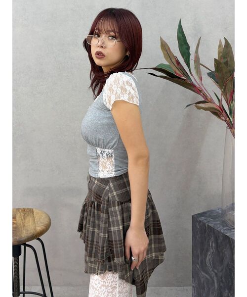 EVRIS（エヴリス）の「アシンメトリーランダムチェックミニスカート（スカート・レディース・ブラウン/ブラック・SMALL/MEDIUM）」の16枚目の写真