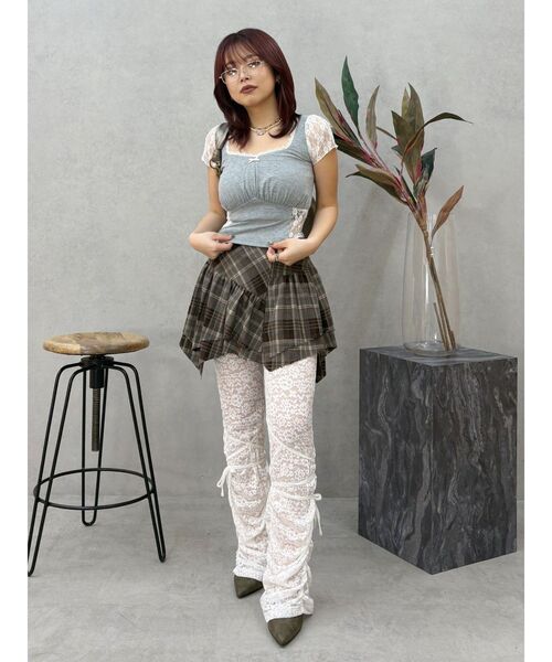 EVRIS（エヴリス）の「アシンメトリーランダムチェックミニスカート（スカート・レディース・ブラウン/ブラック・SMALL/MEDIUM）」の18枚目の写真