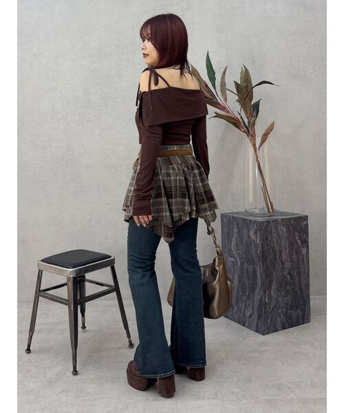 EVRIS（エヴリス）の「アシンメトリーランダムチェックミニスカート（スカート・レディース・ブラウン/ブラック・SMALL/MEDIUM）」の22枚目の写真