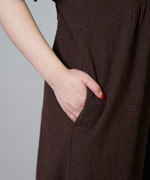 coen（コーエン）の「サッカーチェックオールインワンサロペット（サロペット/オーバーオール・レディース・ブラック/ネイビー/ブラウン・FREE）」の12枚目の写真