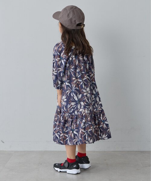 セール】【KIDS】アフリカンバティック柄パフスリーブワンピース