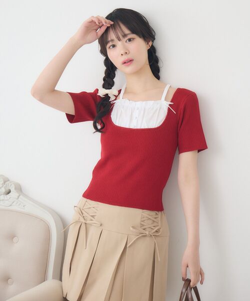 【みどりん　１月１６日までお取り置き】　litenニット セール】襟付きスキッパーニット（ニット/セーター