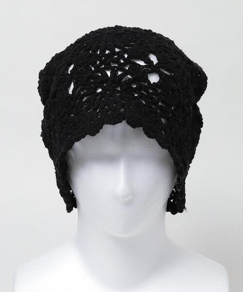 WEGO(ウィゴー)の「WEGO/フラワークロシェニットキャップ(ニットキャップ/ビーニー・レディース・ブラック/アイボリー/サックスブルー・FREE)」の8枚目の写真